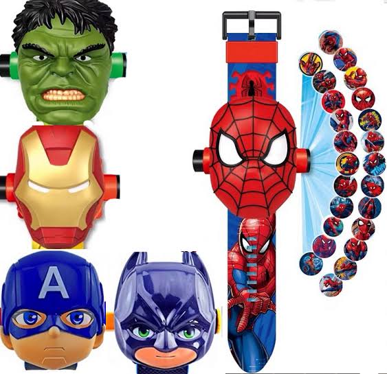 Kid Wrist Watch Flip Cover Projector Projection Watches With Adjustable