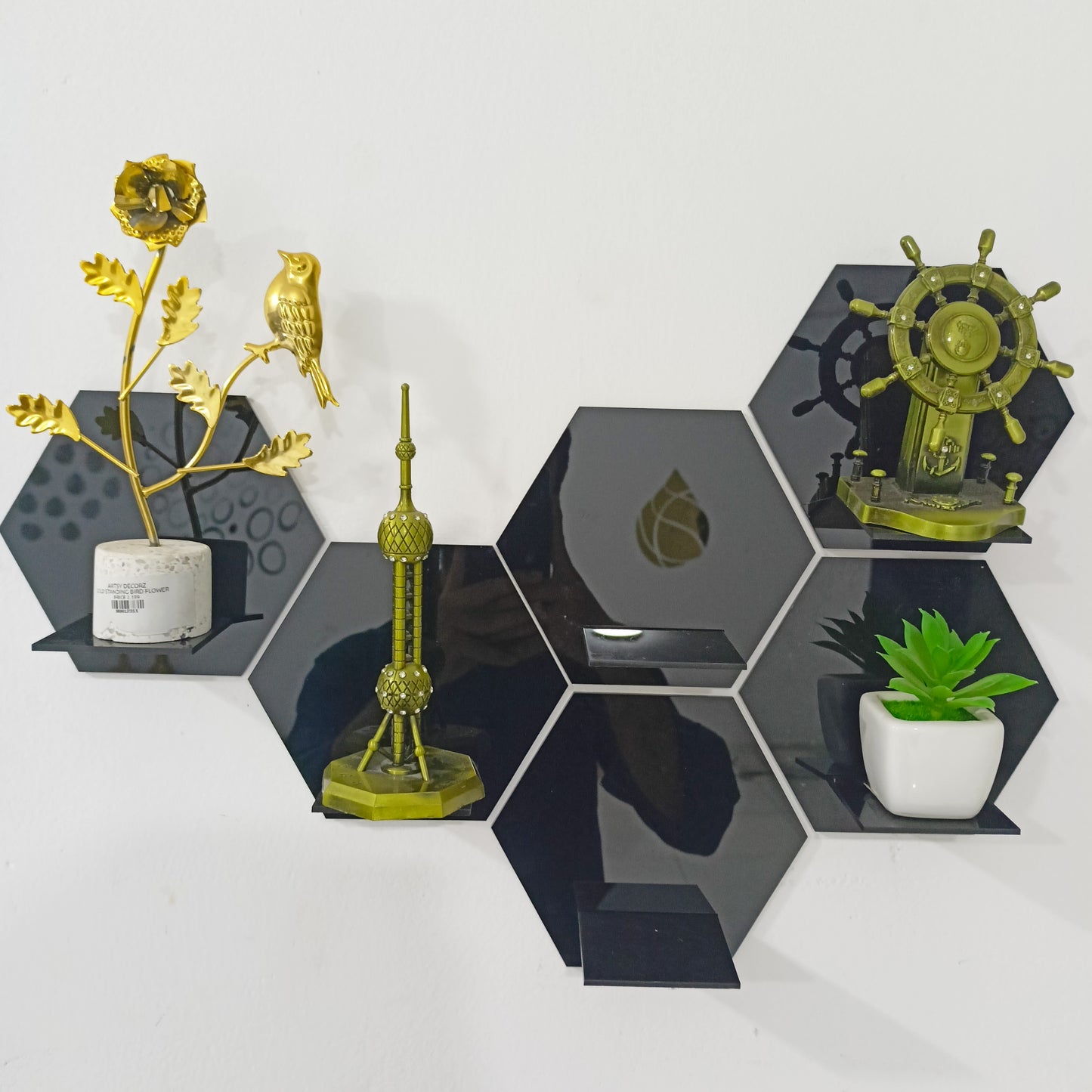 3D Acrylic Mirror Hexagon | Acrylic Wall Decoration Items for Home Decor