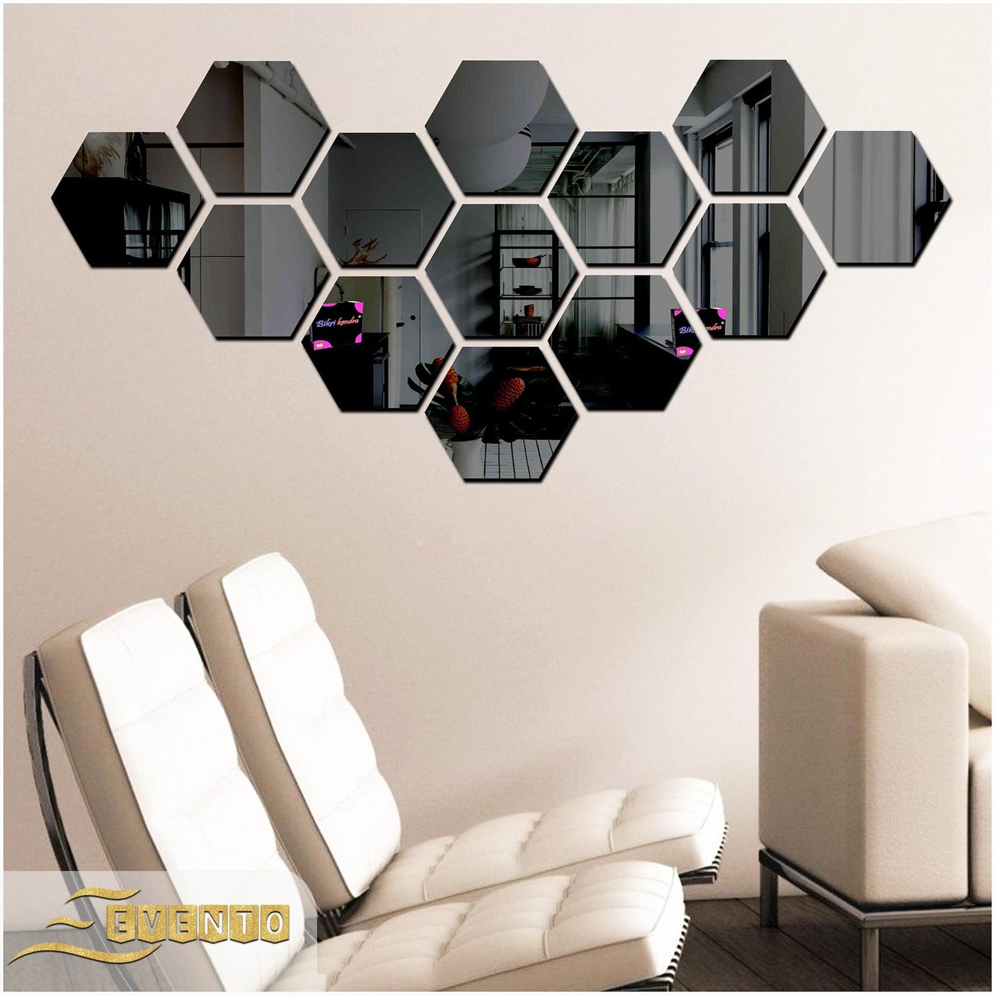 3D Acrylic Mirror Hexagon | Acrylic Wall Decoration Items for Home Decor