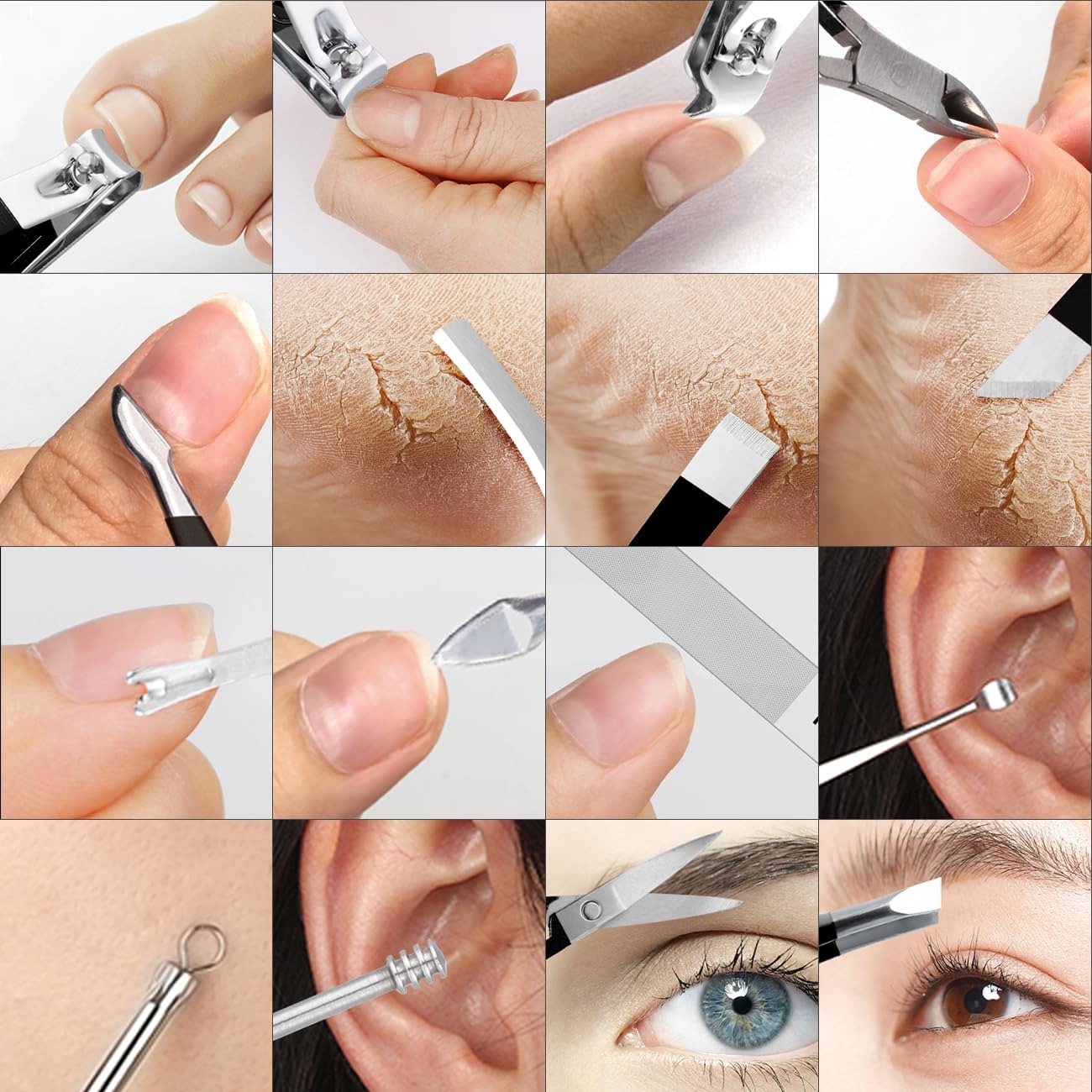 16 PCS Manicure &amp; Pedicure Set – Stainless Steel Grooming Kit/ 16 pcs manicure pedicure set
