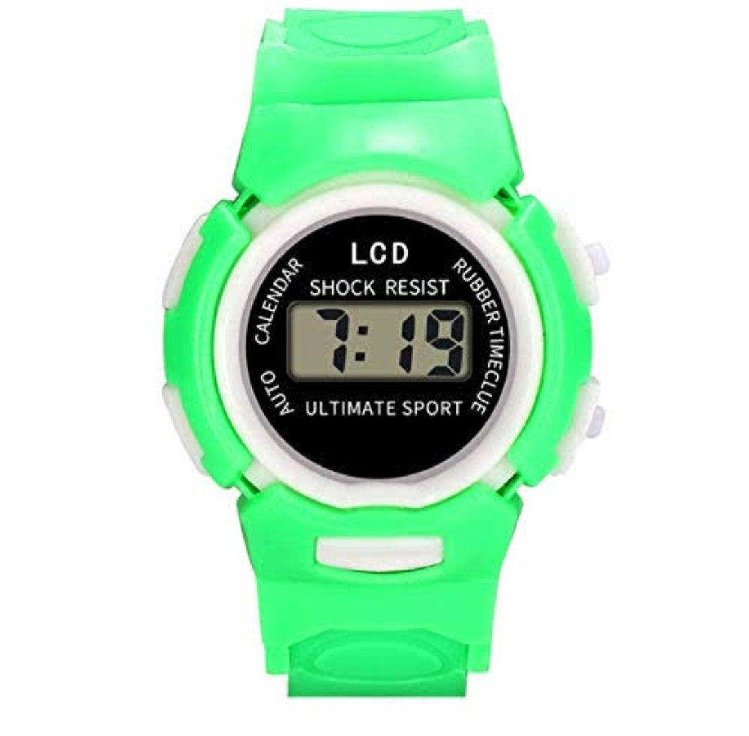 Digital Sports Wrist Watch For Kids Boys Girls Multicolor