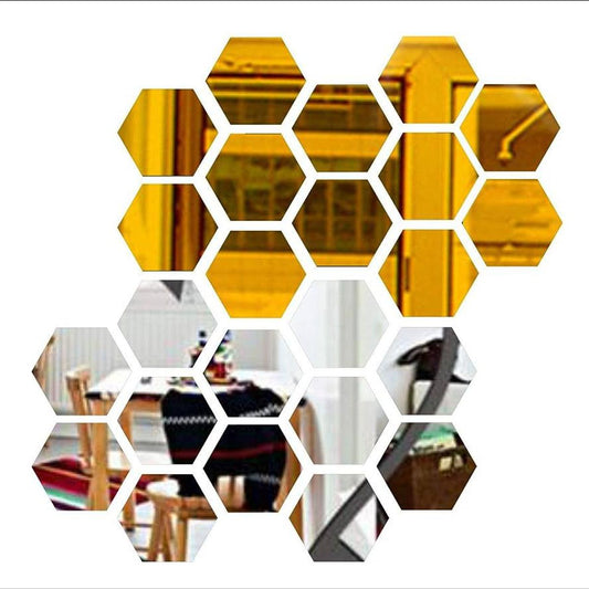 3D Acrylic Mirror Hexagon | Acrylic Wall Decoration Items for Home Decor