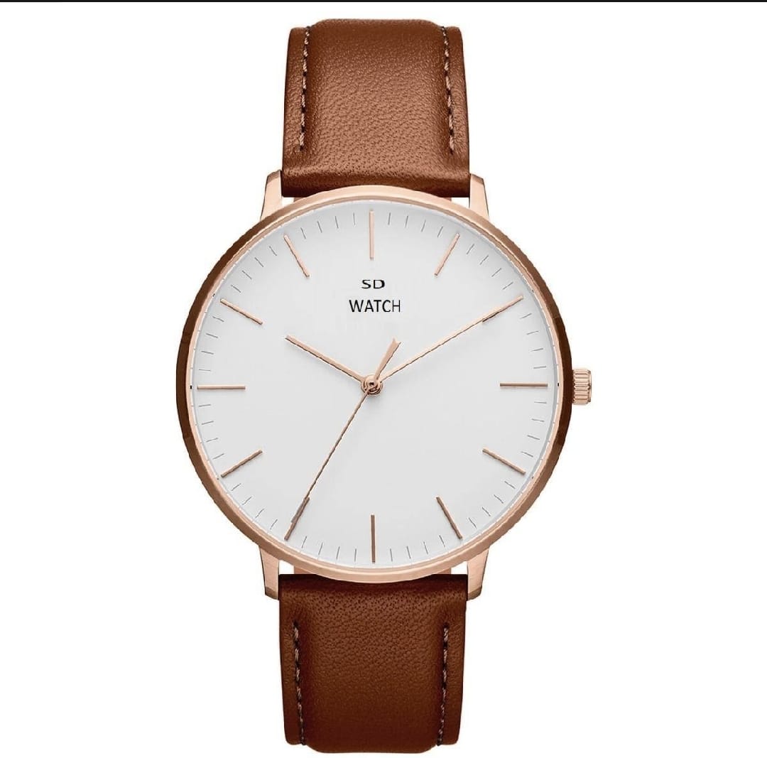 AlRashid Shopping Store Analog Dial Watch BLue Black & Brown Strap Watch Leather Straps For Boys Men