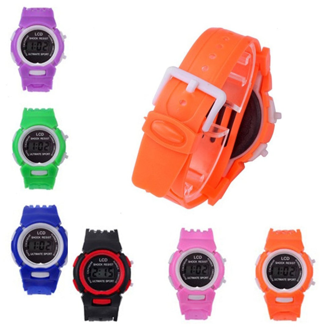 Digital Sports Wrist Watch For Kids Boys Girls Multicolor
