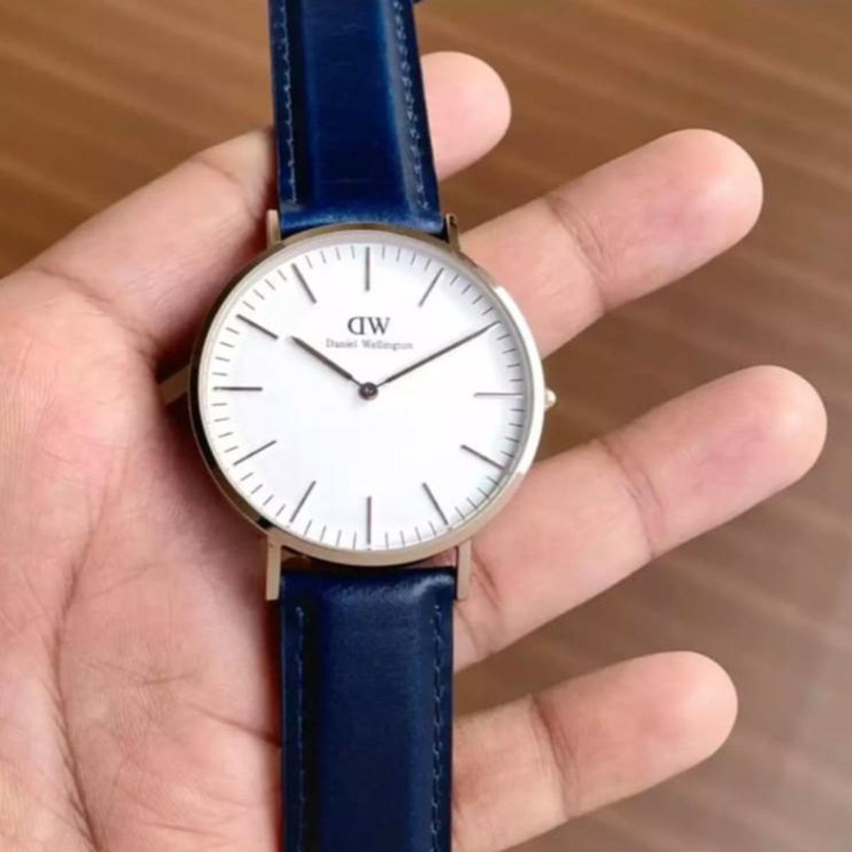AlRashid Shopping Store Analog Dial Watch BLue Black & Brown Strap Watch Leather Straps For Boys Men