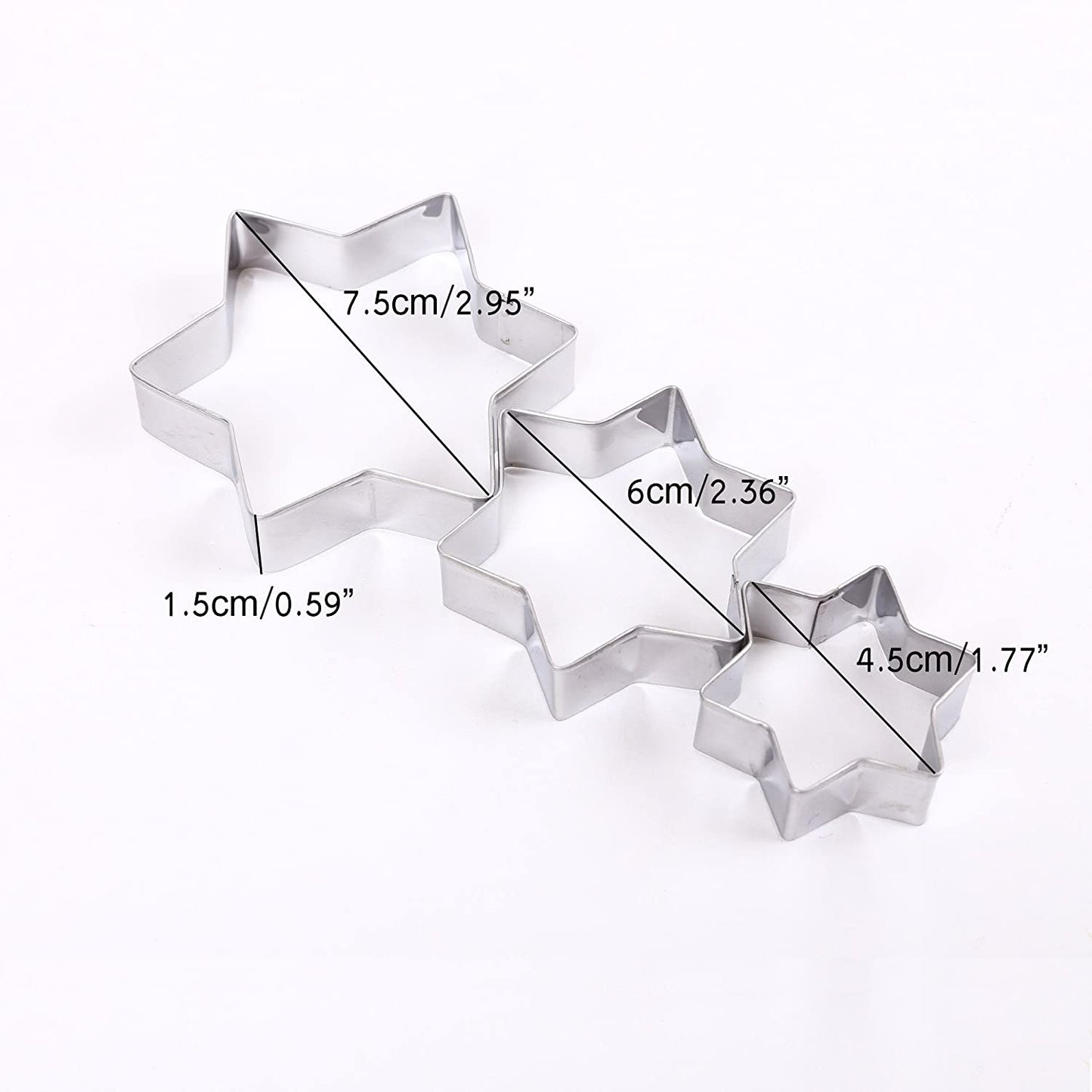 Cookies Pastry Fruit Cutters 12 Pcs Stainless Steel Cookie Cutter Heart Star Circle Flower Shaped Molds