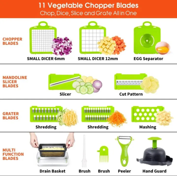 Multifunction 16-in-1 Kitchen Cutter & Chopper