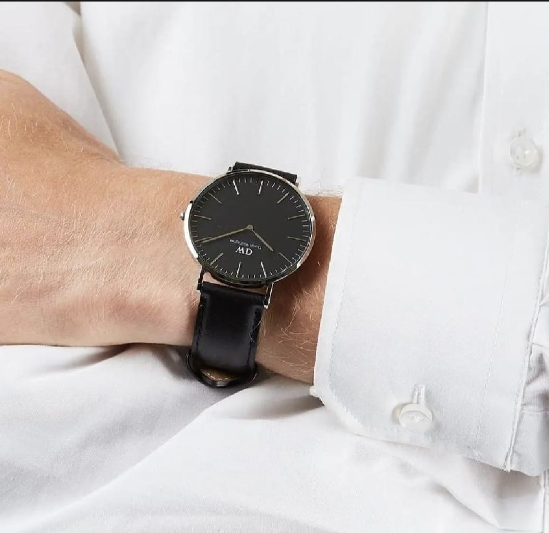 AlRashid Shopping Store Analog Dial Watch BLue Black & Brown Strap Watch Leather Straps For Boys Men
