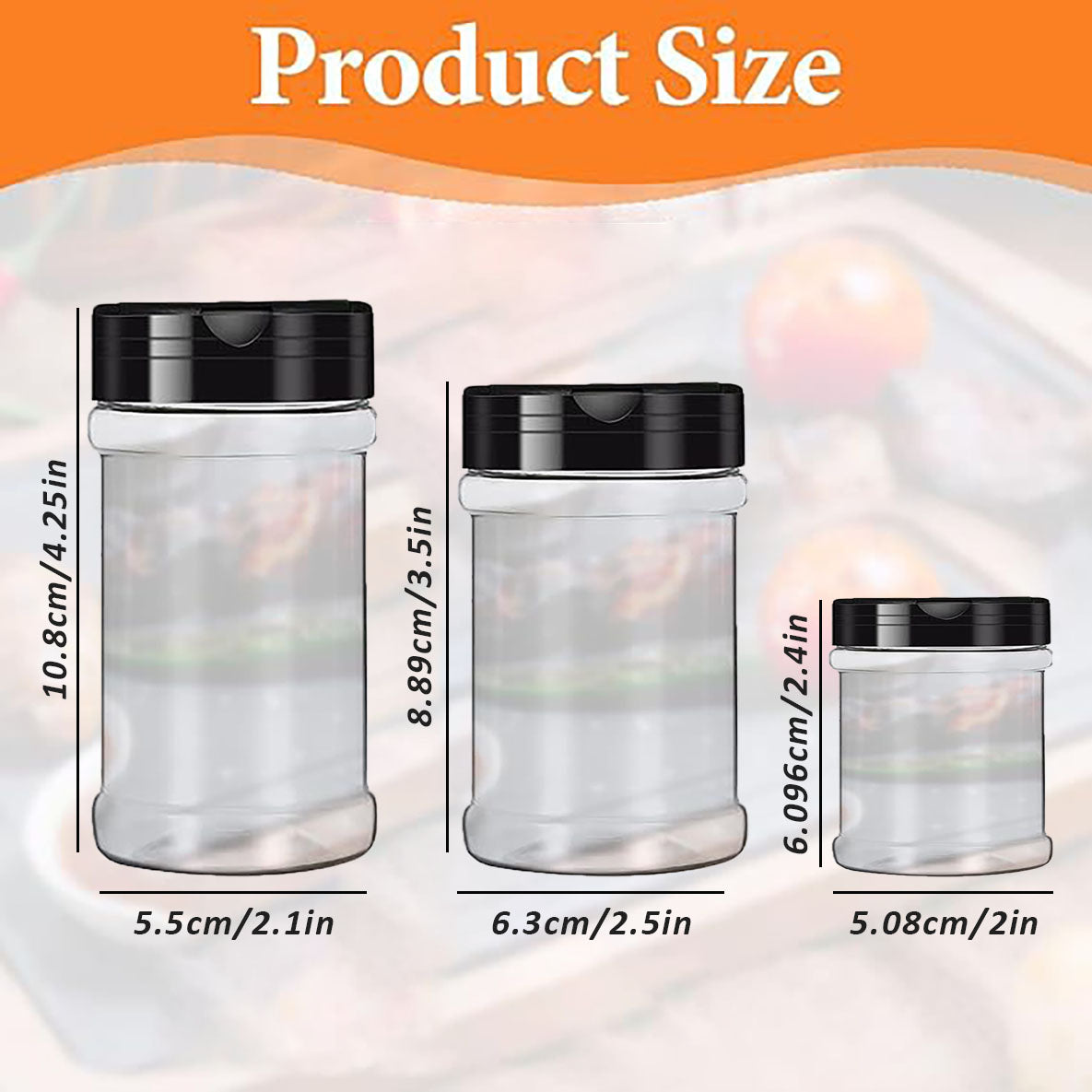 Airtight Kitchen 6 Storage Jars – Spice Jars, Candy Jar, Snack Containers.